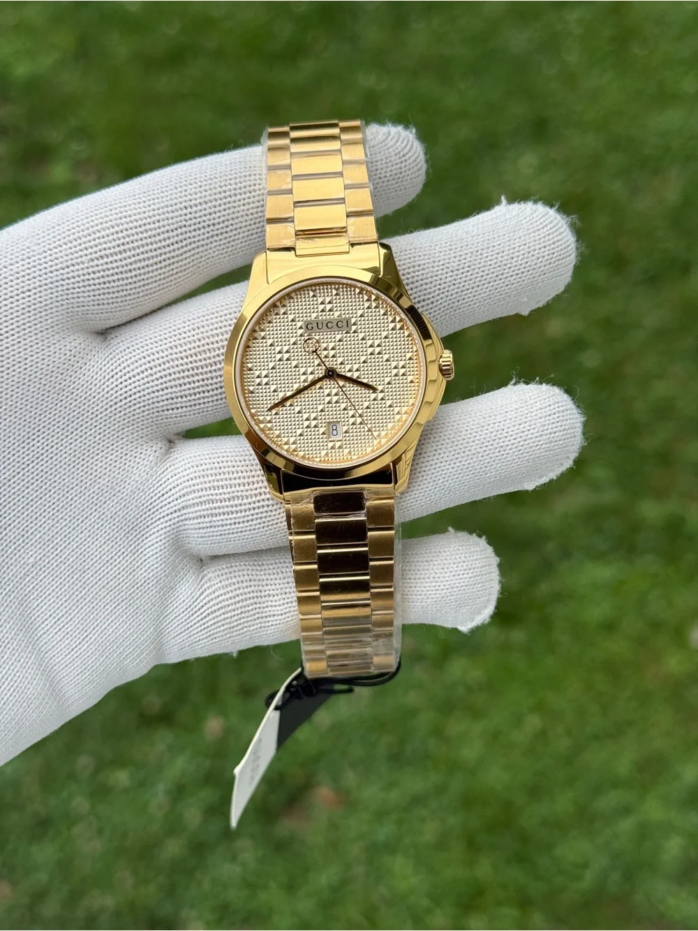 GUCCI G-Timeless Gold-Tone Stainless Steel Watch Mens
